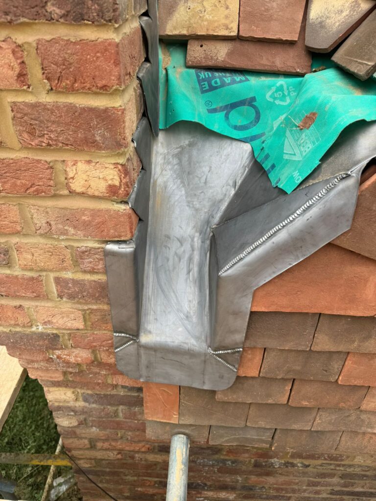 Lead Valley Flashing close up