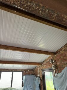 Insulated metal roofing sheets white interior